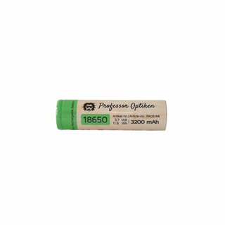 Set of 6 Professor Optiken 18650 lithium-ion batteries, 3.7 volts with 3200 mAh for ICU easy