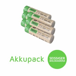 Set of 6 Professor Optiken 18650 lithium-ion batteries, 3.7 volts with 3200 mAh for Seissiger battery pack