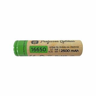 Professor Optiken Lithium-ion battery - type: 16650, 3.7 Volt with 2500 mAh