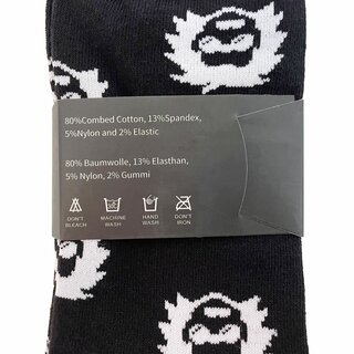 KRAWATTENDACKEL Socken mit Professor Optiken Design - Farbe und Gre nach Auswahl Schwarz mit weiem Logo 36 - 40 (klein)