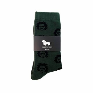 KRAWATTENDACKEL Socken mit Professor Optiken Design - Farbe und Gre nach Auswahl Grn mit schwarzem Logo 41 - 46 (gro)
